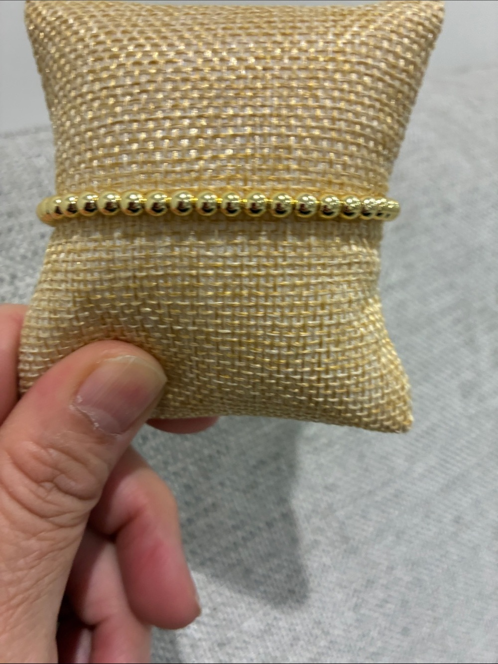 Gold Beaded Stretch Bracelet - Women Jewelry